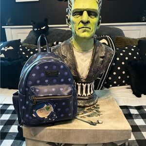 Loungefly Coraline Backpack Dark Blue with zipper front pocket adjustable straps